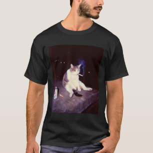 Funny Smoking Meme Cigarette Kitten Brainrot Silly T-Shirt