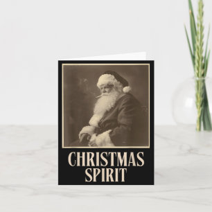 Funny Smoking Santa Claus Christmas Srit Vintage Card