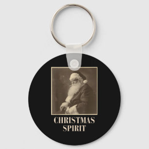 Funny Smoking Santa Claus Christmas Srit Vintage Key Ring