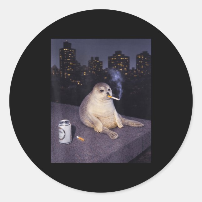 Funny smoking seal meme  (Front)