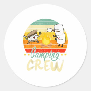 Funny Smore Camping Crew Family Camper Kid Boy Wom Classic Round Sticker