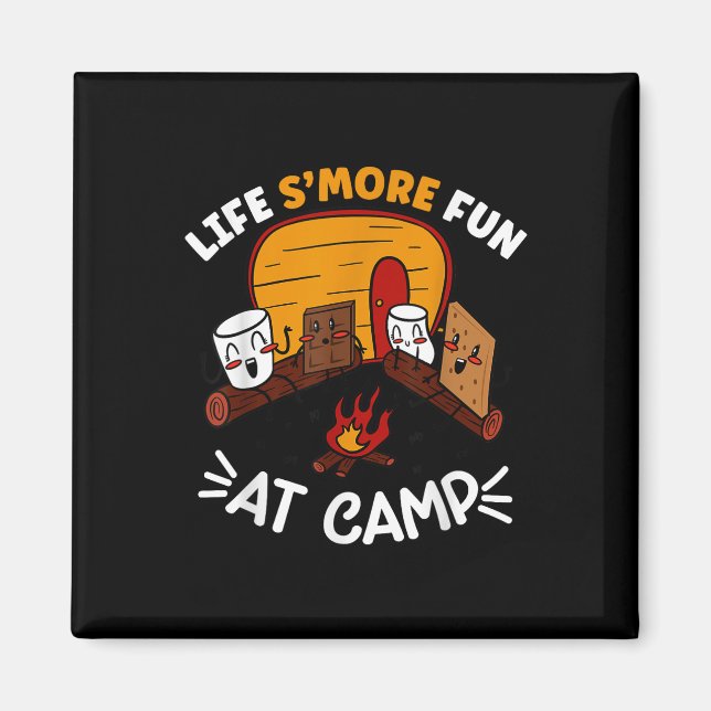 Funny Smores Camping Campfire Marshmallow Life Smo Magnet (Front)