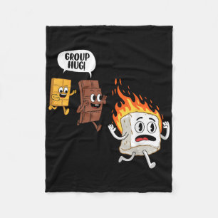 Funny Smores Camping Roasting Outdoor Adventure Lo Fleece Blanket