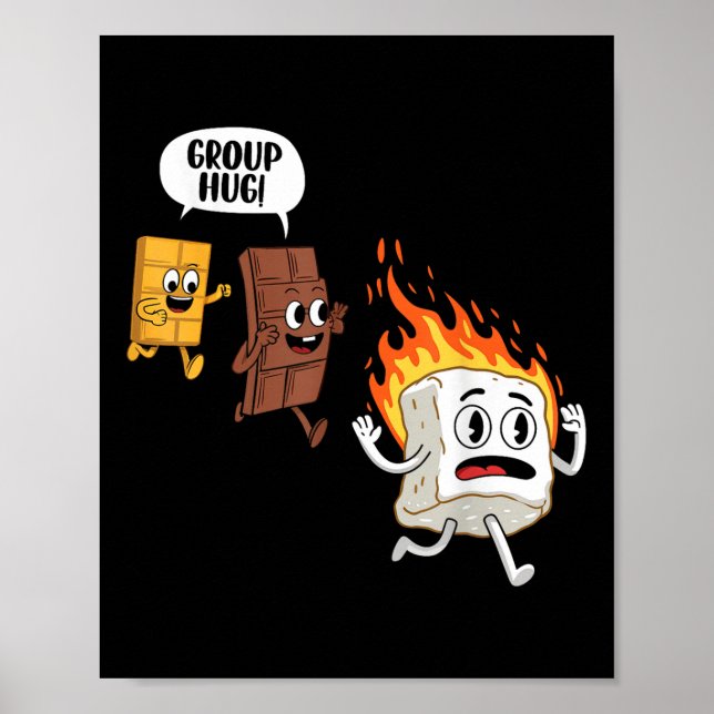 Funny Smores Camping Roasting Outdoor Adventure Lo Poster (Front)