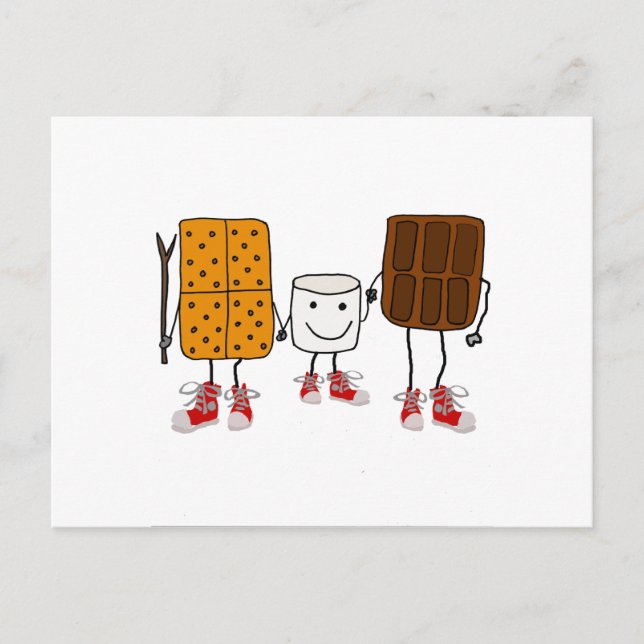 Funny Smores Characters Cartoon Postcard (Front)