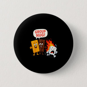 Funny s'mores marshmallow  6 cm round badge
