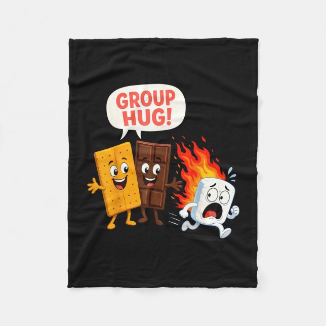 Funny s'mores marshmallow  fleece blanket (Front)
