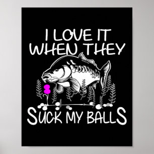 Funny Smutty Fisher Carp Fishing Poster