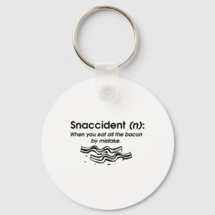 Funny Snaccident Bacon Art For Kid Men Women Cool Key Ring