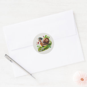 Funny snail mail mailing classic round sticker
