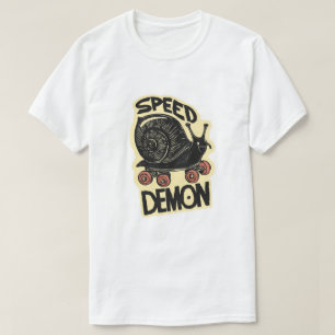 Funny Snail on Skateboard – Speed Demon T-Shirt