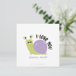 Funny Snail Valentines Day Greeting Card