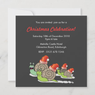 Funny Snails Christmas Party Invitation