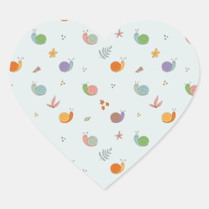 Funny snails heart sticker