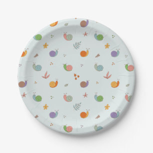 Funny snails paper plate
