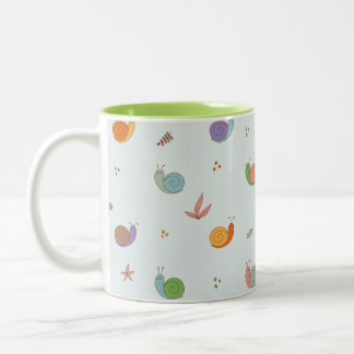 Funny snails Two-Tone coffee mug