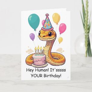 Funny Snake Birthday Wishes from Pet Reptile #4 Card