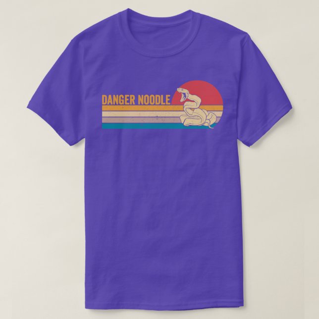 Funny Snake Danger Noodle Retro T-Shirt (Design Front)