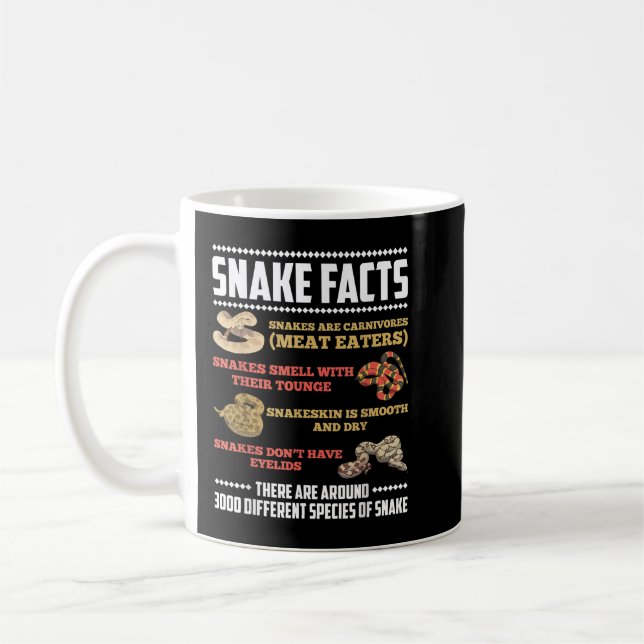 Funny snake facts herpetology  coffee mug (Left)
