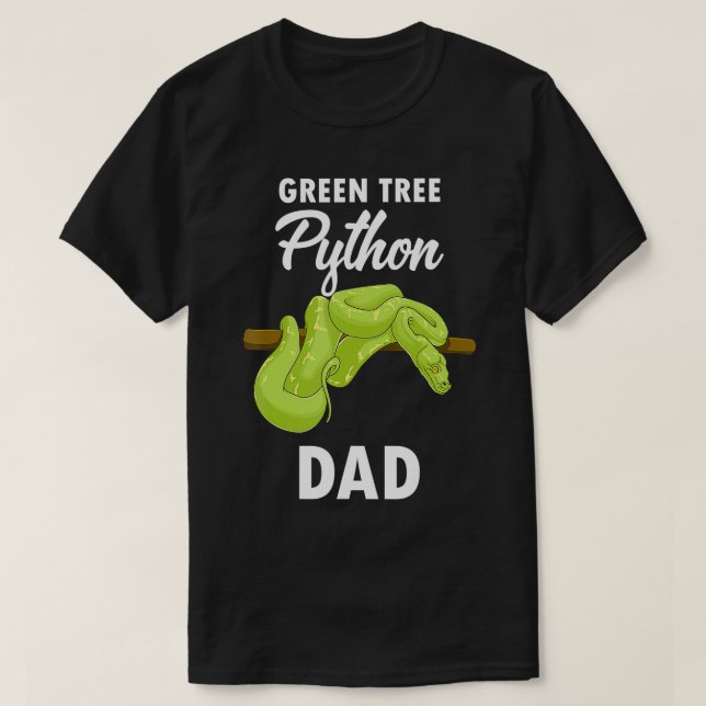 Funny Snake Lover Dad Green Tree Python  T-Shirt (Design Front)