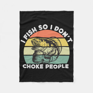 Funny Snakehead Fishing Retro I Fish So I Don't Ch Fleece Blanket
