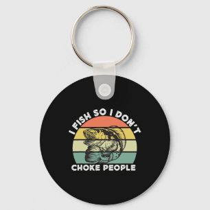 Funny Snakehead Fishing Retro I Fish So I Don't Ch Key Ring