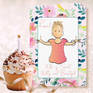 Funny Snarky 70th Birthday Female Cartoon  Card