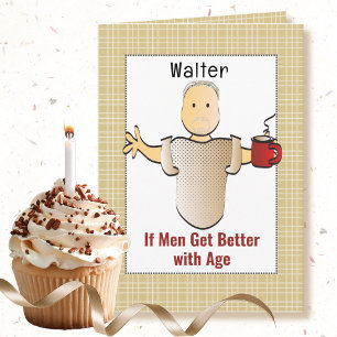 Funny Snarky 80th Birthday Male Cartoon Humourous Card