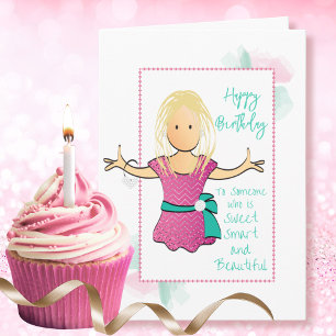 Funny Snarky Humourous Female Cartoon Birthday Card