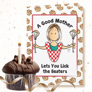 Funny Snarky Mother Mum Cartoon Baking Birthday  Card