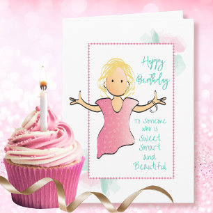 Funny Snarky Sarcastic Cartoon for Her Birthday Card