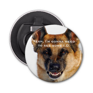 Funny Snarling German Shepherd Bottle Opener