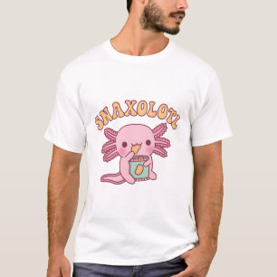 Funny Snaxolotl Axolotl Munching On Potato Chips T-Shirt