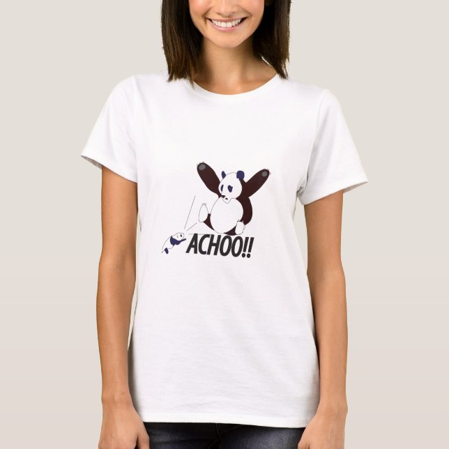 Funny Sneezing Panda T-Shirt (Front)