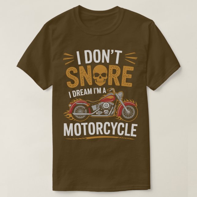 Funny Snoring Biker Motorcycle Apparel Tee (Design Front)