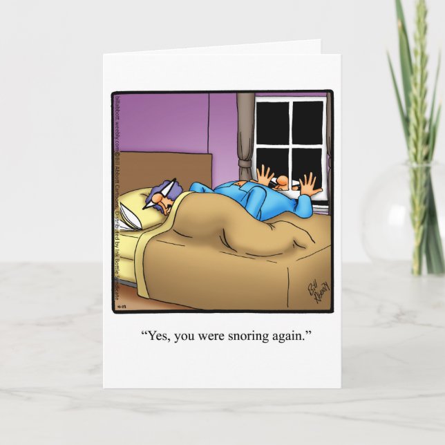 Funny Snoring Humour Anniversary Card (Front)