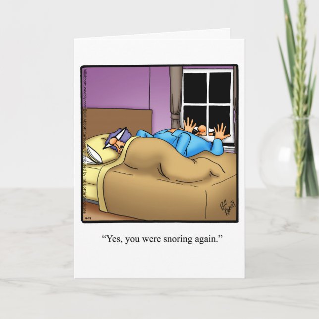 Funny Snoring Humour Anniversary Card (Front)