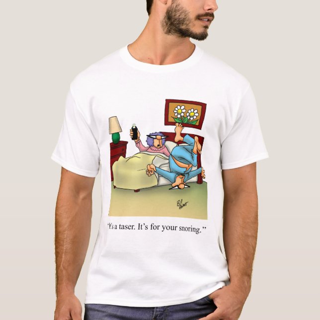 Funny Snoring Humour Tee Shirt (Front)