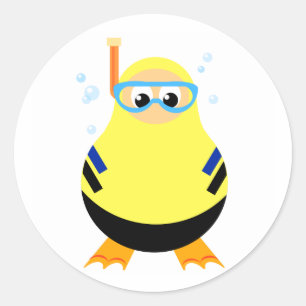 Funny Snorkel Diver Sticker