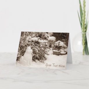 funny snow akita snowman christmas holiday card