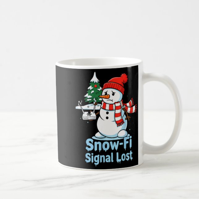 Funny Snow-fi Signal Lost Snowman Christmas Design Coffee Mug (Right)