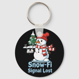 Funny Snow-fi Signal Lost Snowman Christmas Design Key Ring