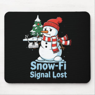 Funny Snow-fi Signal Lost Snowman Christmas Design Mouse Pad