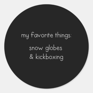 Funny Snow Globe Gift For Kickboxing Lovers Boxers Classic Round Sticker