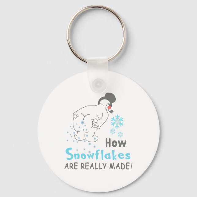 Funny Snow How Snowflakes Are Really Made  Key Ring (Front)