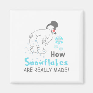 Funny Snow How Snowflakes Are Really Made Magnet