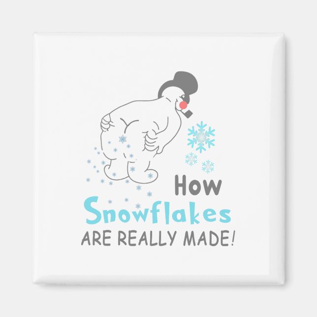Funny Snow How Snowflakes Are Really Made  Magnet (Front)