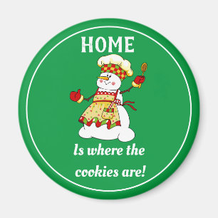Funny Snow Lady Cookie Chef Magnet