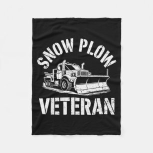 Funny Snow Plow Veteran Winter Service Retired Sno Fleece Blanket