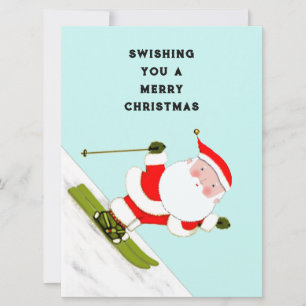 Funny Snow Skiing Holiday Christmas Cards
